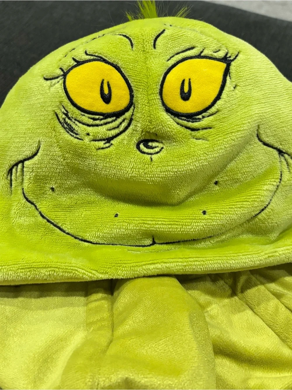 Green Plush Hooded Grinch-Inspired Throw Blanket